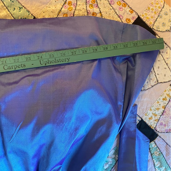 Vintage Dress Catherine Regehr 100% Silk Metallic Blue Stunning Size P (Small) - Picture 15 of 16